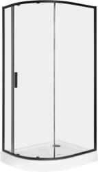 Kerra Solid RPA 100x80 BL íves egyajtós aszimmetrikus zuhanykabin zuhanytálcával -balos (SOLID-RPA-100X80-BL-MAD-B) - geminiduo