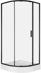 Kerra Solid RPS 90 fekete íves egyajtós zuhanykabin tálca nélkül (SOLID-RPS-90-BL-SOLO) - geminiduo
