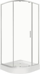 Kerra Solid RPS 90 íves egyajtós zuhanykabin zuhanytálcával (SOLID-RPS-90-ALAN) - geminiduo