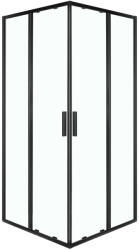 Kerra Solid SQ 80 fekete szögletes zuhanykabin tálca nélkül (SOLID-SQ-80-BL-SOLO) - geminiduo