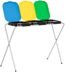 Brius Cos de gunoi selectiv cu 3 compartimente, cadru metalic si capace PP, 98x42x74 cm (HA-1108) Cos de gunoi
