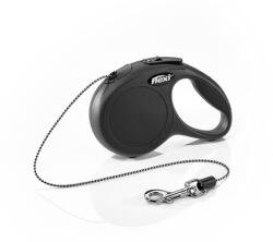 flexi Classic lesă retractabilă tip șnur (XS, Până la 8 kg, Lungime: 3 m, Negru)