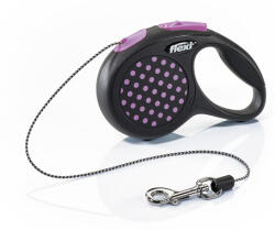 flexi Design lesă retractabilă cu șnur - XS, până la 8 kg, 3 m, roz