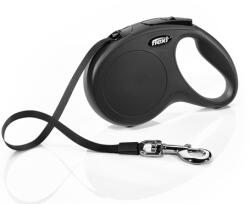 flexi Classic lesă retractabilă tip bandă (M, Până la 25 kg, 5 m, Negru)