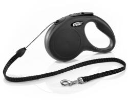flexi Classic lesă retractabilă tip șnur (S, Până la 8 kg, Lungime: 5 m, Negru)