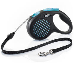 flexi Design lesă retractabilă cu șnur - M, până la 20 kg, 5 m, albastru