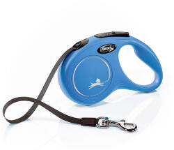 flexi Classic lesă retractabilă tip bandă (XS, Până la 25 kg, 3 m, Albastru)
