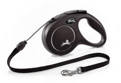 flexi Classic lesă retractabilă tip șnur (M, Până la 20 kg, Lungime: 8 m, Negru)