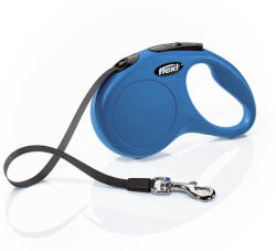 flexi Classic lesă retractabilă tip bandă (S, Până la 15 kg, 5 m, Albastru)