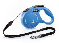flexi Classic lesă retractabilă tip șnur (M, Până la 20 kg, Lungime: 8 m, Albastru)
