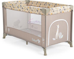 Moni SAFARI utazóágy 1 szintes állatmintás BÉZS