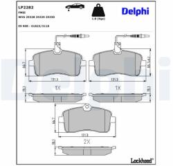 DELPHI Sada brzdových platničiek kotúčovej brzdy DELPHI LP2282 (LP2282)