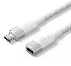 Vention USB-C 3.2/M -> USB-C 3.2/F, 1m, (hosszabbító, fehér, Gen2, 10Gbps), kábel (TRFWF) - digital24