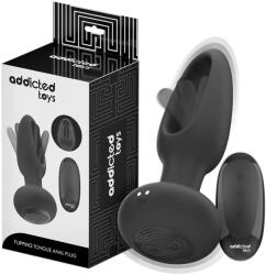 Addicted Toys - mozgó nyelves análvibrátor (fekete) - sexshopcenter