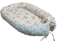 Scamp minky-vászon babafészek /LightBlueBear (MBF013)