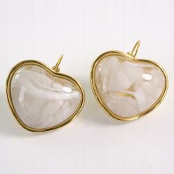  Fülbevaló Arany Szív Ecru Gyöngy Sebészeti Acél Lolita Akcesoria