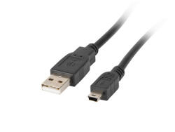 Lanberg USB mini (M)->USB-A (M) 2.0 kábel, 1, 8 m, ferrit, fekete (Canon) (CA-USBK-11CC-0018-BK) - wpower