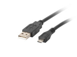 Lanberg USB micro (M)->USB-A (M) 2.0 kábel, 0, 3 m, fekete (CA-USBM-10CC-0003-BK) - wpower