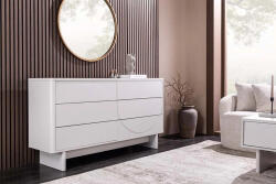 Ellion Stílusos komód Elion 150cm 3D fehér / fehér márvány hatású kerámia fedlap