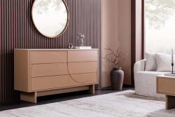 Ellion Stílusos komód Elion 150cm 3D barna / travertin márvány hatású kerámia fedlap