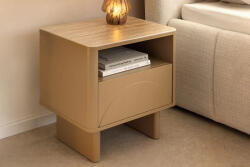 Ellion Stílusos éjjeliszekrény Elion 50cm 3D barna / travertin márvány hatású kerámia fedlap