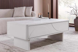 Ellion Stílusos dohányzóasztal Elion 120cm 3D fehér / fehér márvány