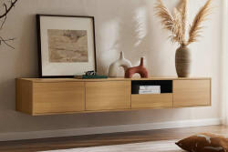 Arvo Stílusos TV asztal Arvo 200cm függő natúr barna - fekete