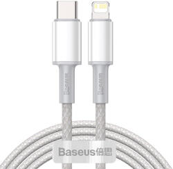 Baseus Cablu USB-C la Lightning Baseus cu împletitură de înaltă densitate, 20 W, PD, 2 m (alb)