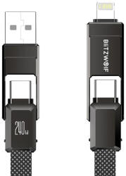 BITZWOLF Blitzwolf BW-HDC7 4 în 1 USB-C + Thunderbolt cablu 240W 1, 2 m (negru)