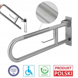  Mozgáskorlátozott Wc Tartó 60CM-ES Fürdőszobai Korlát Billenő Idősek (uchwyt uchylny do łazienki wc poręcz łukowa)