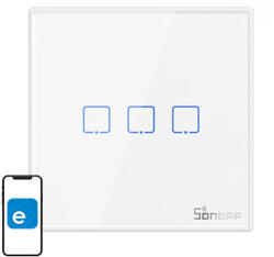 SONOFF COMUTATOR DE PERETE INTELIGENT FĂRĂ FIR 433MHz T2EU3C-RF (3 CANALE)