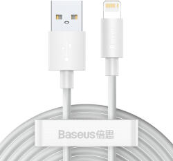 Baseus Simple Wisdom Set cabluri de date USB la Lightning, 2, 4A (2 buc. /set) 1, 5 m alb