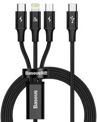 Baseus Rapid Series cablu 3 în 1 USB-C pentru M+L+T 20W 1, 5 m negru