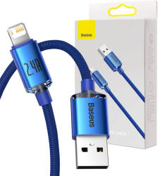 Baseus Cablu Baseus Crystal Shine USB la Lightning, 2, 4 A, 1, 2 m (albastru)