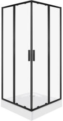 Kerra Solid SQ 80 fekete szögletes zuhanykabin zuhanytálcával (SOLID-SQ-80-BL-VIC) - kerra