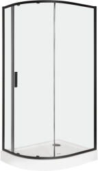 Kerra Solid RPA 100x80 BL íves egyaajtós aszimmetrikus zuhanykabin zuhanytálcával -jobbos (SOLID-RPA-100X80-BL-MAD-J) - kerra