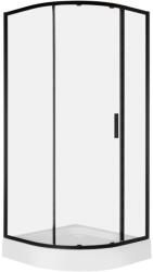 Kerra Solid RPS 80 fekete íves egyajtós zuhanykabin tálca nélkül (SOLID-RPS-80-BL-SOLO) - kerra