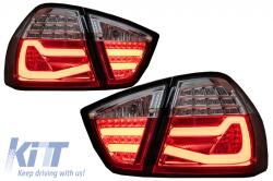 KITT LED-es hátsó lámpák BMW 3-as sorozat E90 típushoz (03.2005-08.2008) piros fehér fénysáv F30 LCI dizájn Alkalmas BMW 3-as sorozat E90 (03.03. 2005-08.2008) limuzin Nem alkalmas BMW 3-as sorozat E (TLBM