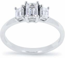 White & Black 1, 0 karátos gyémánt eljegyzési gyűrű - Trilogy emerald cut - GIA (AU14300)
