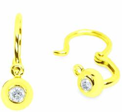 White & Black Baba fülbevaló gyémántokkal - kapcsos - arany - megrendelésre (AU14310)