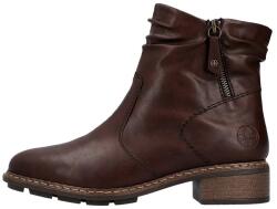 RIEKER Ghete dama, maro, casual, piele ecologica, imblanite, cu toc, Rieker 77281-25-Maro (Marime: 38) (77281-25-Maro-38)