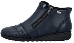RIEKER Ghete dama, albastru, casual, piele naturala, impermeabile, imblanite, cu talpa joasa, Rieker 47254-14-Albastru (Marime: 40) (47254-14-Albastru-40)