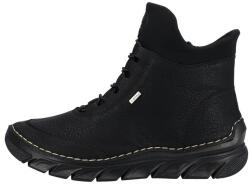 RIEKER Ghete dama, negru, casual, piele ecologica, imblanite, cu talpa joasa, Rieker 55069-00-Negru (Marime: 38) (55069-00-Negru-38)