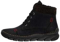 RIEKER Ghete dama, negru, casual, piele ecologica, imblanite, cu talpa joasa, Rieker 55031-00-Negru (Marime: 41) (55031-00-Negru-41)