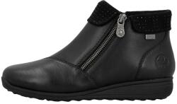 RIEKER Ghete dama, negru, casual, piele naturala, impermeabile, imblanite, cu talpa joasa, Rieker 47252-00-Negru (Marime: 37) (47252-00-Negru-37)