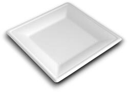  Tányér szögletes 20 x 20 cm komposztálható cukornád 50 db/csomag, natúr