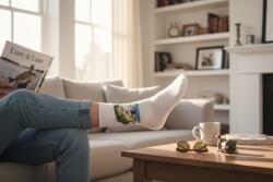 Talpigpamut Egyedi gyártású zokni, hal mintás