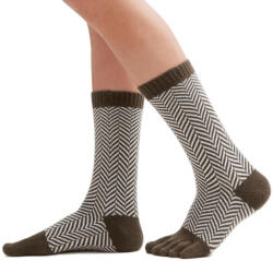 Knitido SILL Merino & Cotton Khaki / White Zokni