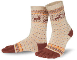 Knitido HOSSA Merino & Cotton Beige / Brown Zokni