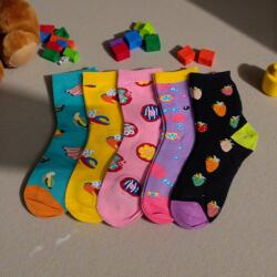 Aura Via Kislány gyümölcs mintás pamut zokni szett - 5 pár/cs 32-35 111308